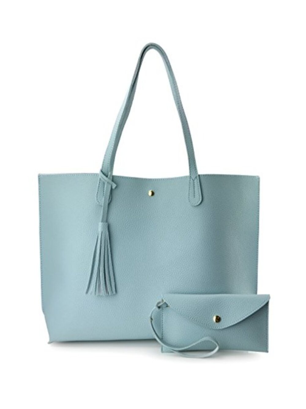 Minimalist Clean Cut Pebbled Faux Leather Tote Women's Shoulder Handbag